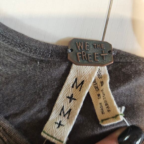 Free People We the Free Midnight Color Block Oversize Boho Tee Women's M + 3580 - Picture 4 of 8